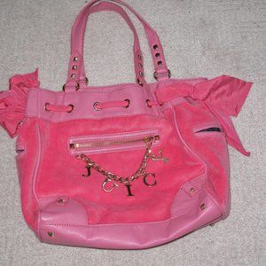 Pink juicy couture velour handbag
